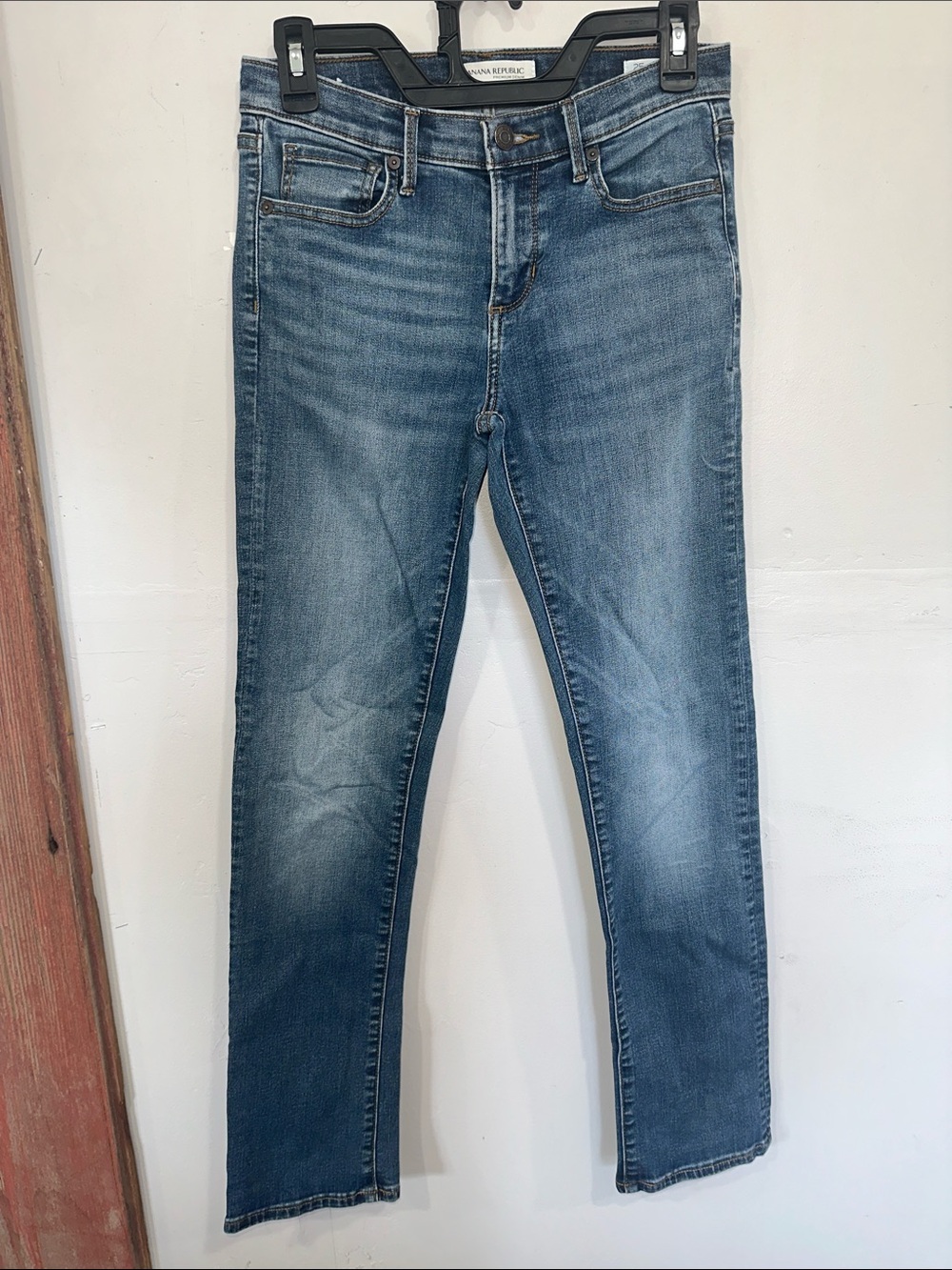Banana Republic Slim Straight Jeans in Medium Blue Wash